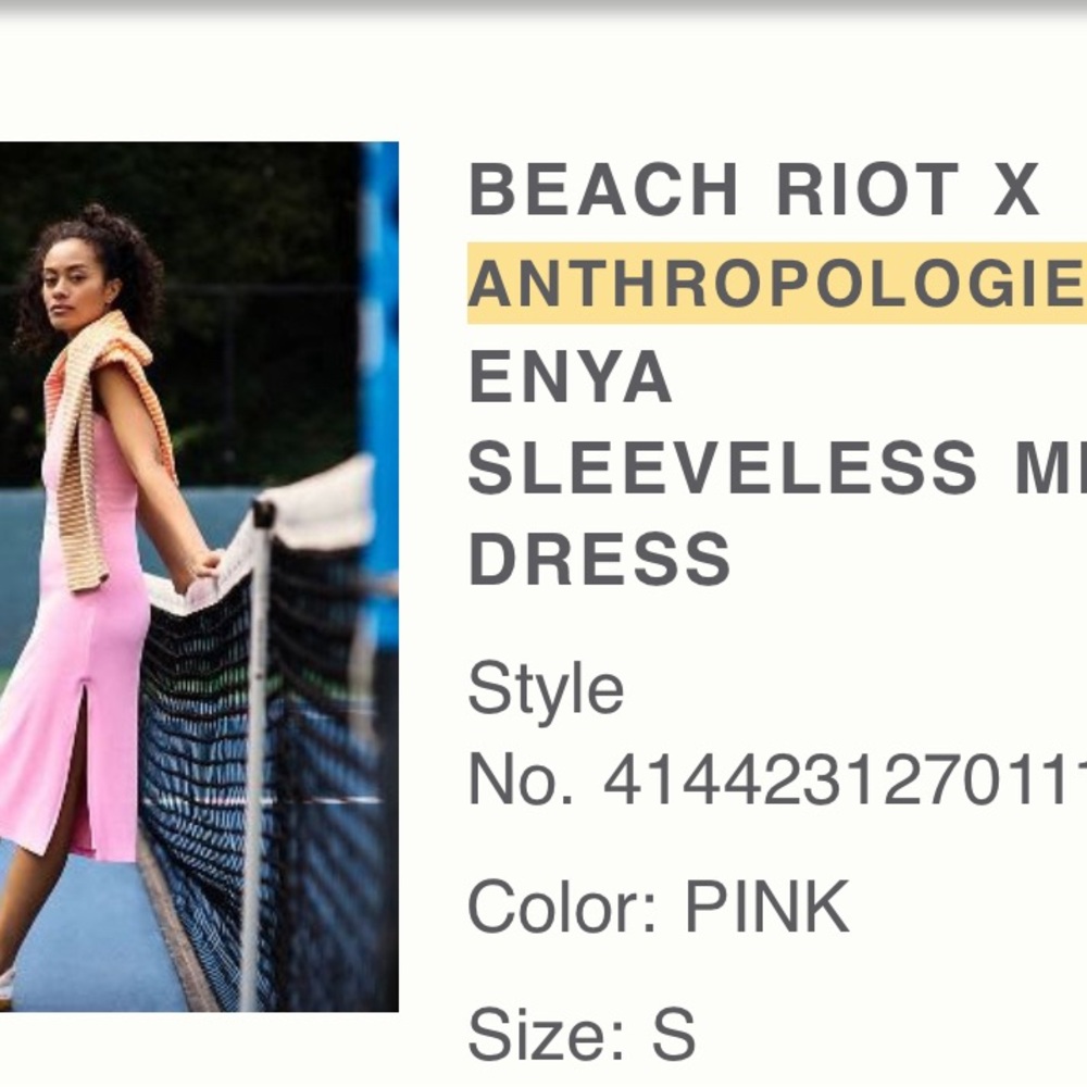 NWT Beach Riot x Anthropologie Enya Sleeveless Mini Dress